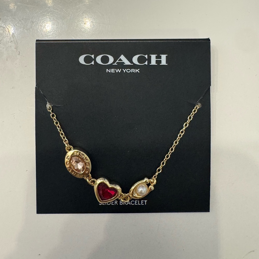 Coach Gold Heart Charm Bracelet